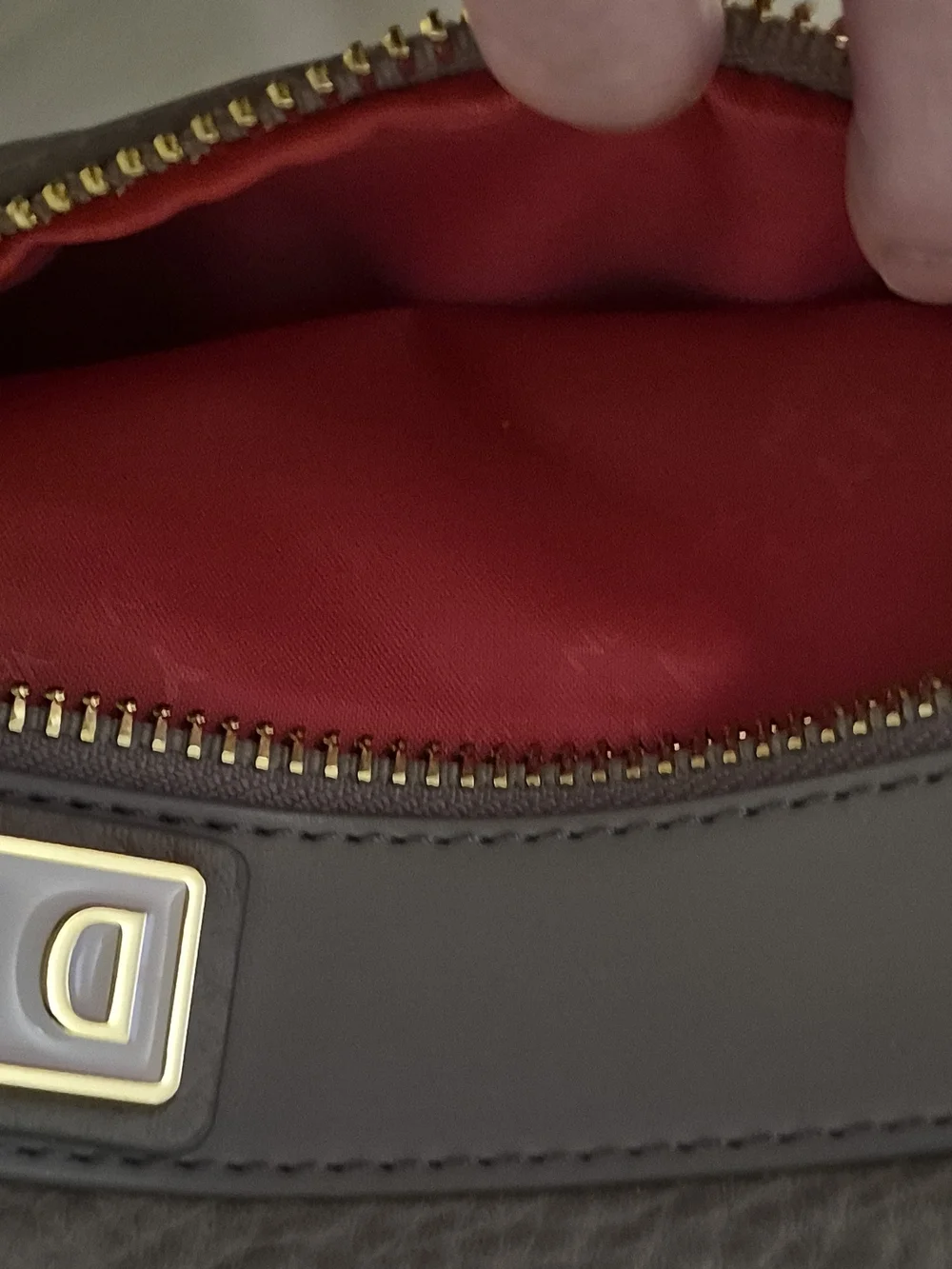 DKNY Taupe Leather Weekender Bag